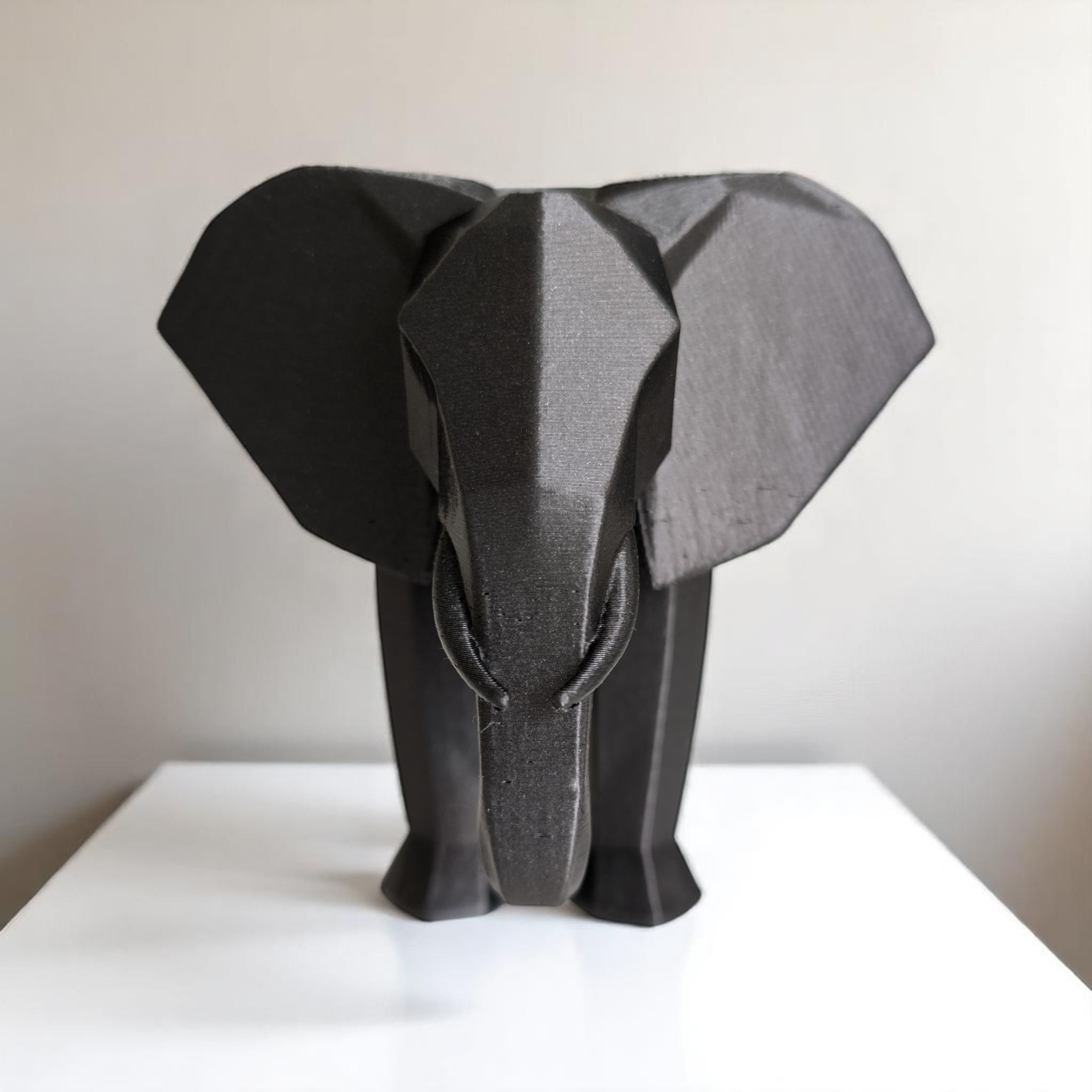 Modern Minimalist Low Poly Elephant Sculpture
